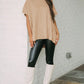 Short Sleeve Side Slit Oversized Sweater