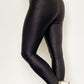 Crossed Dip Waist Sleek Leather Leggings