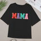 MAMA Chenille Patched Crew Neck T Shirt