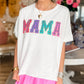 MAMA Chenille Patched Crew Neck T Shirt