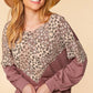 Leopard Print Patchwork Long Sleeve Top