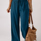 Drawstring Elastic Waist Wide Leg Pants