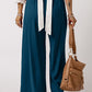 Drawstring Elastic Waist Wide Leg Pants