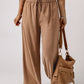 Drawstring Elastic Waist Wide Leg Pants