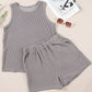 Corded Sleeveless Top & Pocketed Shorts Set