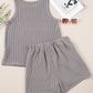 Corded Sleeveless Top & Pocketed Shorts Set