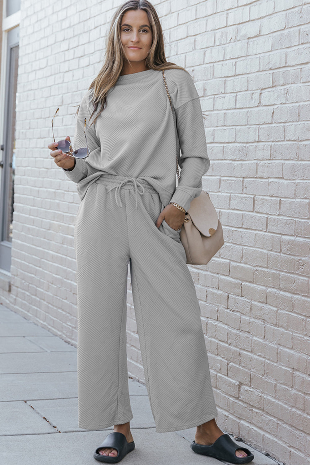 Textured 2pcs Slouchy Outfit