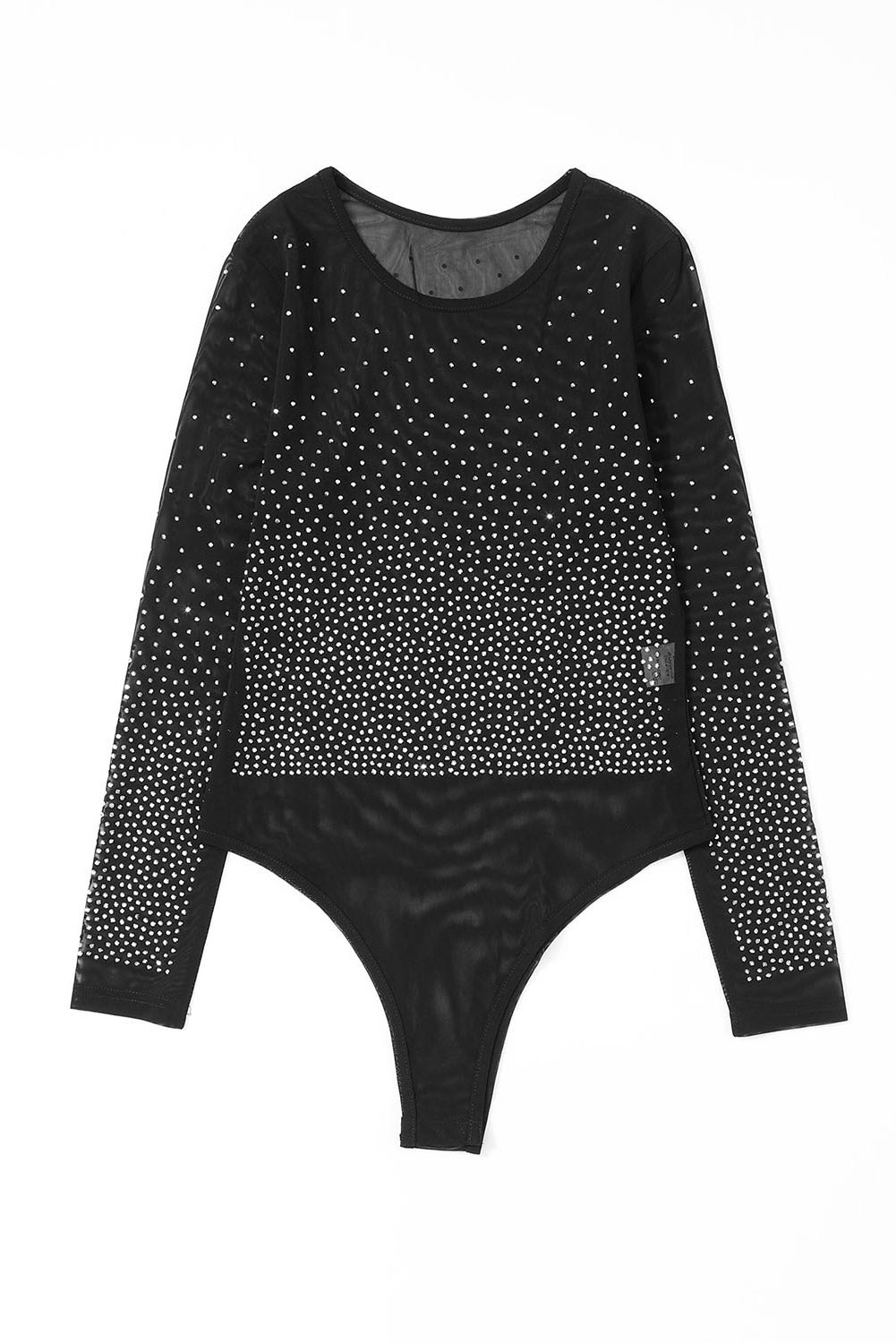 Rhinestone Embellished Mesh Bodysuit