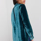 Half Button Velvet Long Sleeve Top