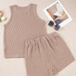 Corded Sleeveless Top & Pocketed Shorts Set