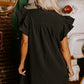 Ruffle Sleeve V Neck Frilled Shift Dress