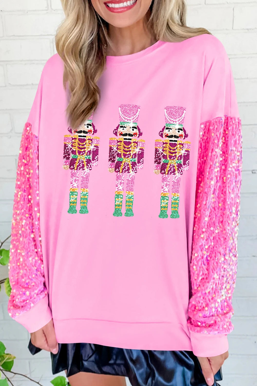 Nutcracker Sequin Patchwork Sweatshirt