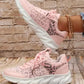 Pink Leopard Mesh Lace up Sneaker