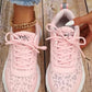 Pink Leopard Mesh Lace up Sneaker