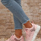 Pink Leopard Mesh Lace up Sneaker