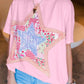 Vibrant Star Patchwork Loose T-shirt