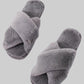 New Cross Plush Slippers - KOC