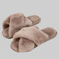 New Cross Plush Slippers - KOC