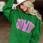 Corduroy Letter Crewneck Sweatshirt