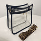 Transparent PVC Leopard Print Shoulder Strap Crossbody Bag - KOC
