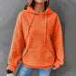 Waffle Hooded Long-sleeved Sweatshirt