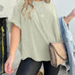 Rolled Sleeve Studded Oversized T-Shirt