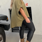 Rolled Sleeve Studded Oversized T-Shirt