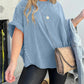 Rolled Sleeve Studded Oversized T-Shirt