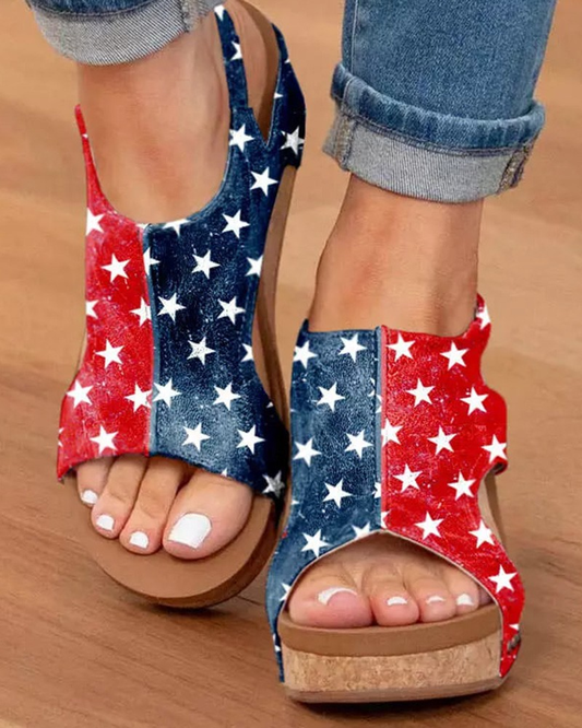 Independence Day Flag Pattern Sandals