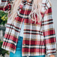 Geometric Plaid Print Pocketed Shacket