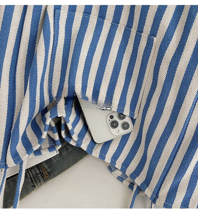 Large Capacity Striped Canvas Bag