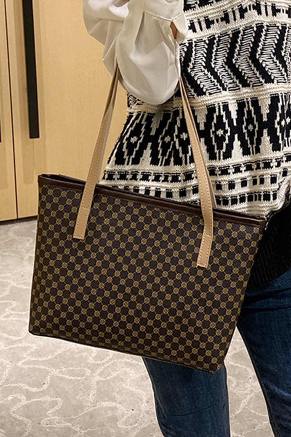 Quilted PU Leather Shoulder Bag