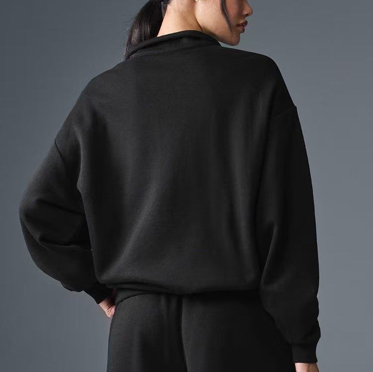 Women's Half-Zip Pullover & Shorts Lounge Set