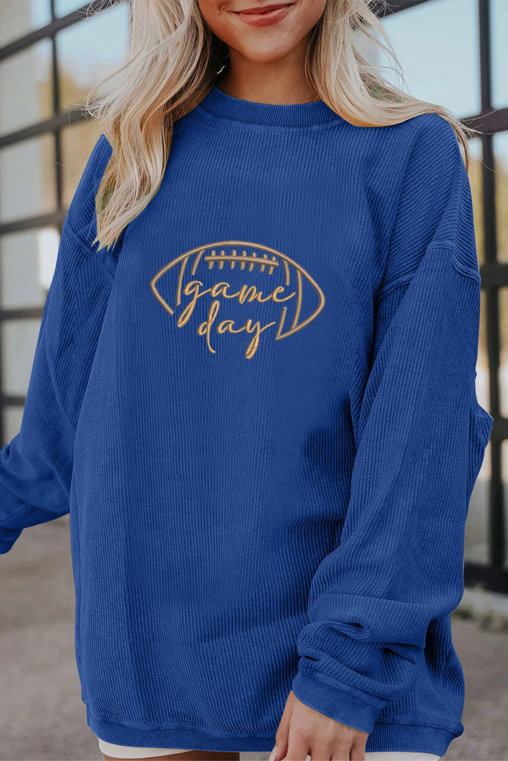 Embroidered Corduroy Sweatshirt