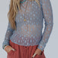 Sheer Floral Lace Long Sleeve Slim Fit Top