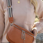 Zipper PU Leather Crossbody Bag
