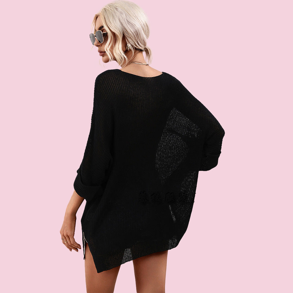 Women's Loose Open Knit Sweater Top