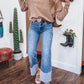 Letter Embroidery Mineral Wash Loose Sweatshirt