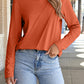 Asymmetric Seam Detail Solid Color Long Sleeve Top