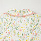 Floral Print Contrast Pipping Short Pajamas Set