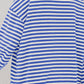 Striped Contrast Ribbed Trim Crossed Stitch Drop Shoulder Sweatshirt