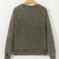 Notched Neck Mineral Wash Baggy Sweatshirt