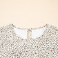 Plus Size Leopard Print Frill Trim Short Sleeve Flared Dress