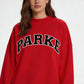 Red Varsity MockNeck Sweatshirt
