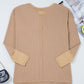 Color Block Waffle Textured Tunic Henley Top with Slits