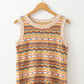 Eyelet Crochet Round Neck Sweater Vest