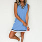 Color Contrast Trim Mini Dress