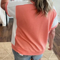 Carrot Twist Rib Colorblock Hi Low Plus Size Short Sleeve Top