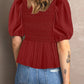 Puff Sleeve Smocked Top