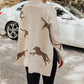 Cheetah High Neck Split Hem Sweater